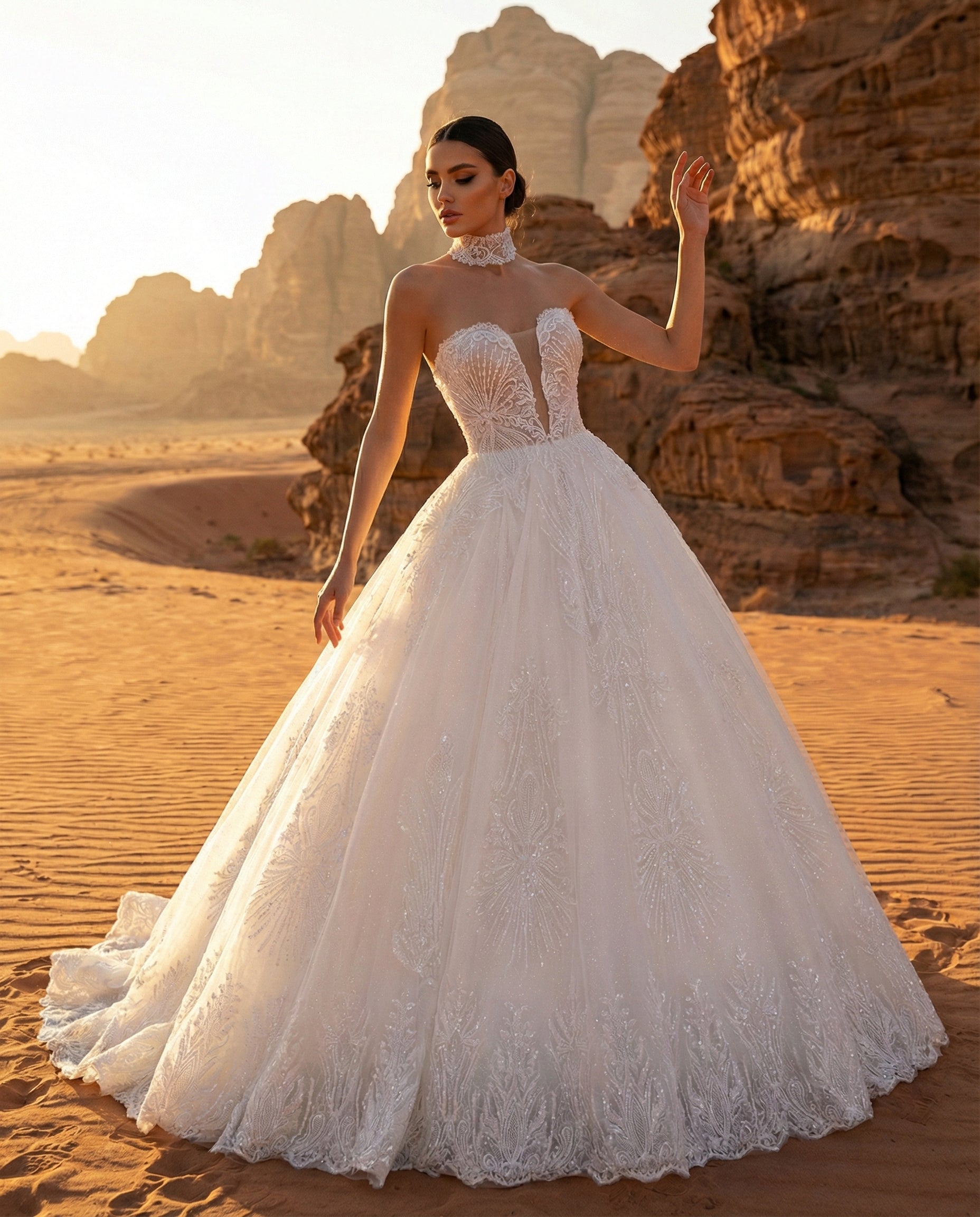 Abito da Sposa Principesco in Tulle con Ricami Luminosi - Luigi Bruno -Modello LBS 405-2