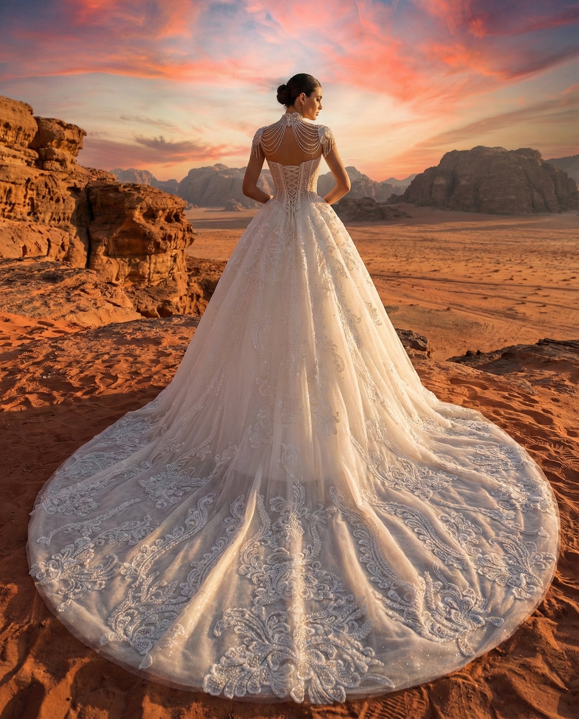 Abito da Sposa Principessa con Corpetto Gioiello e Strascico - LUIGI BRUNO - MODELLO LBS412