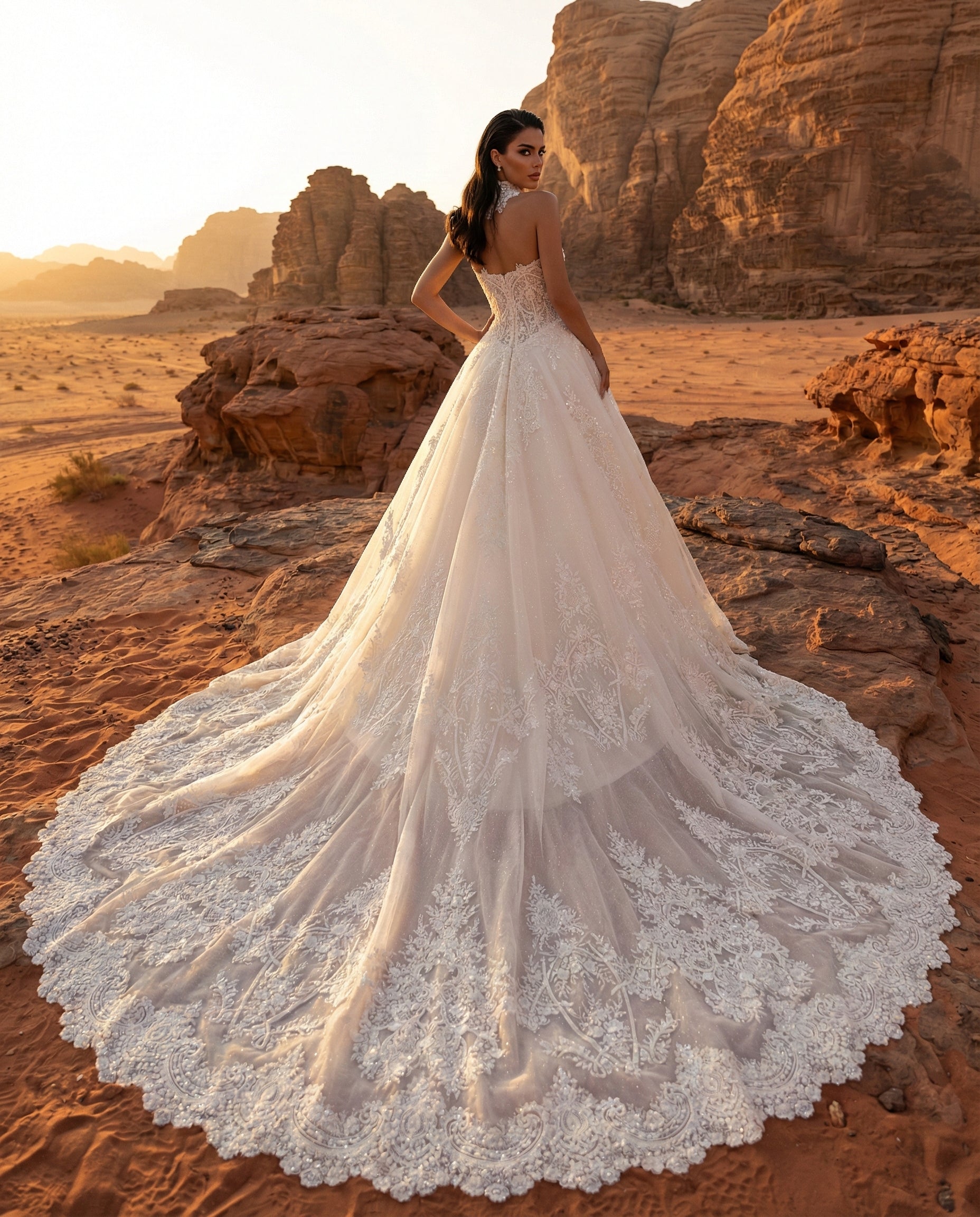 Abito da Sposa Principessa con Scollo Illusione e Strascico Reale - LUIGI BRUNO - MODELLO LBS416