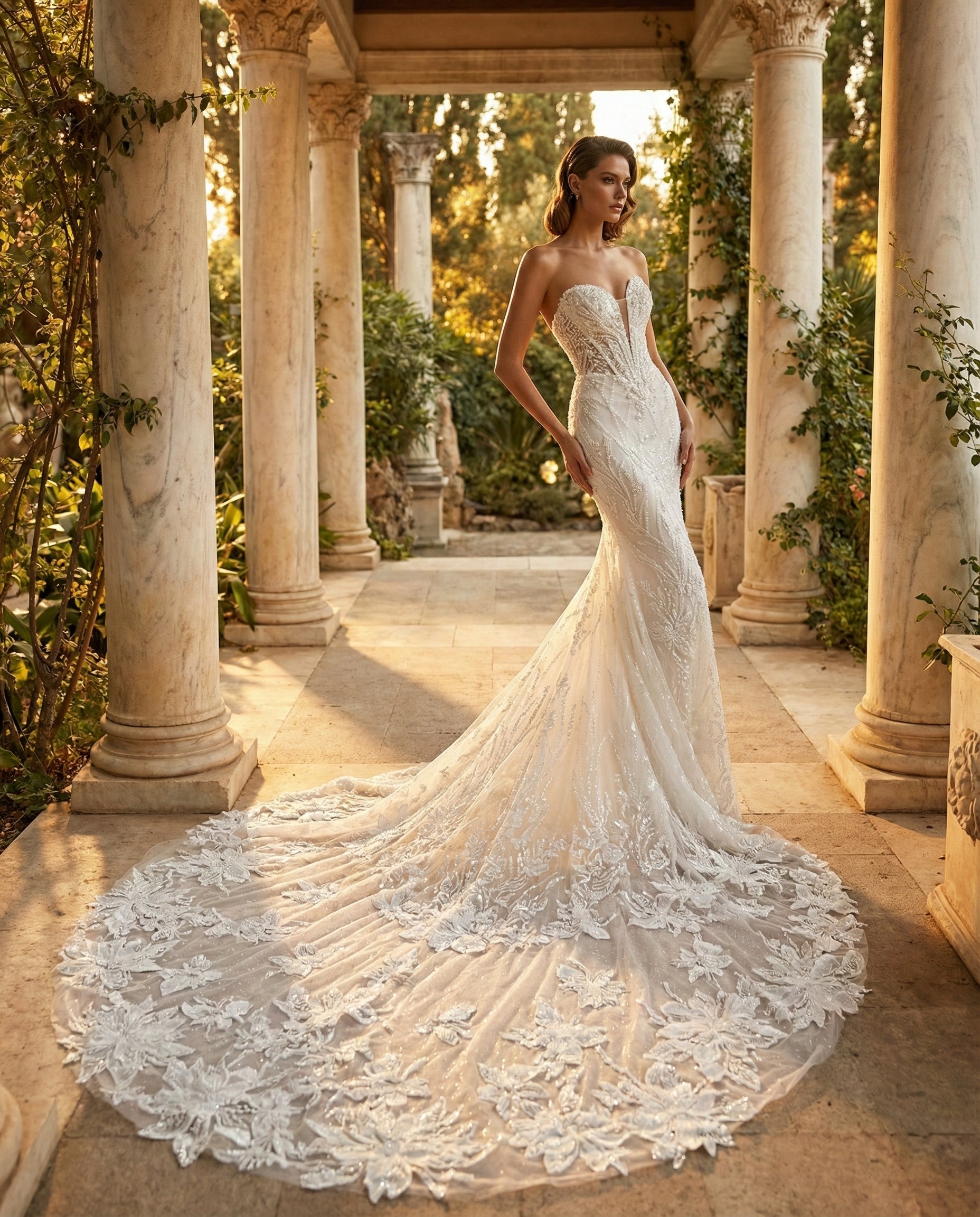 Abito da Sposa a Sirena con Corpetto Ricamato e Scollo a Cuore | LUIGI BRUNO - Modello LBS 429