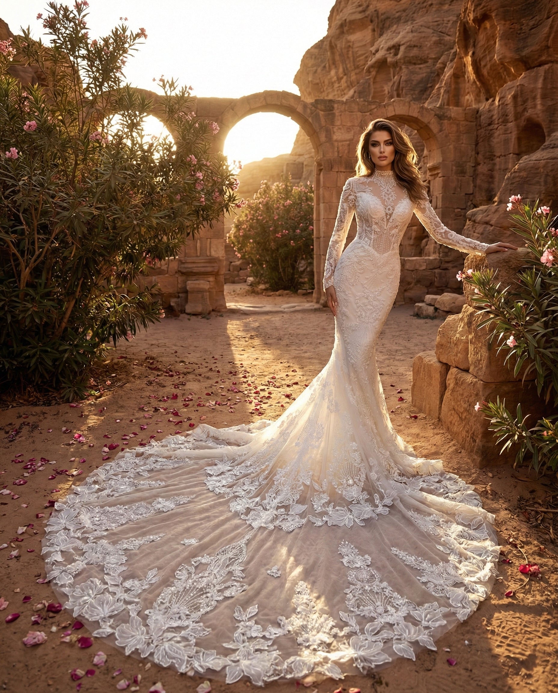 Abito da Sposa a Sirena in Pizzo con Corsetto Sartoriale - LUIGI BRUNO - MODELLO LBS430