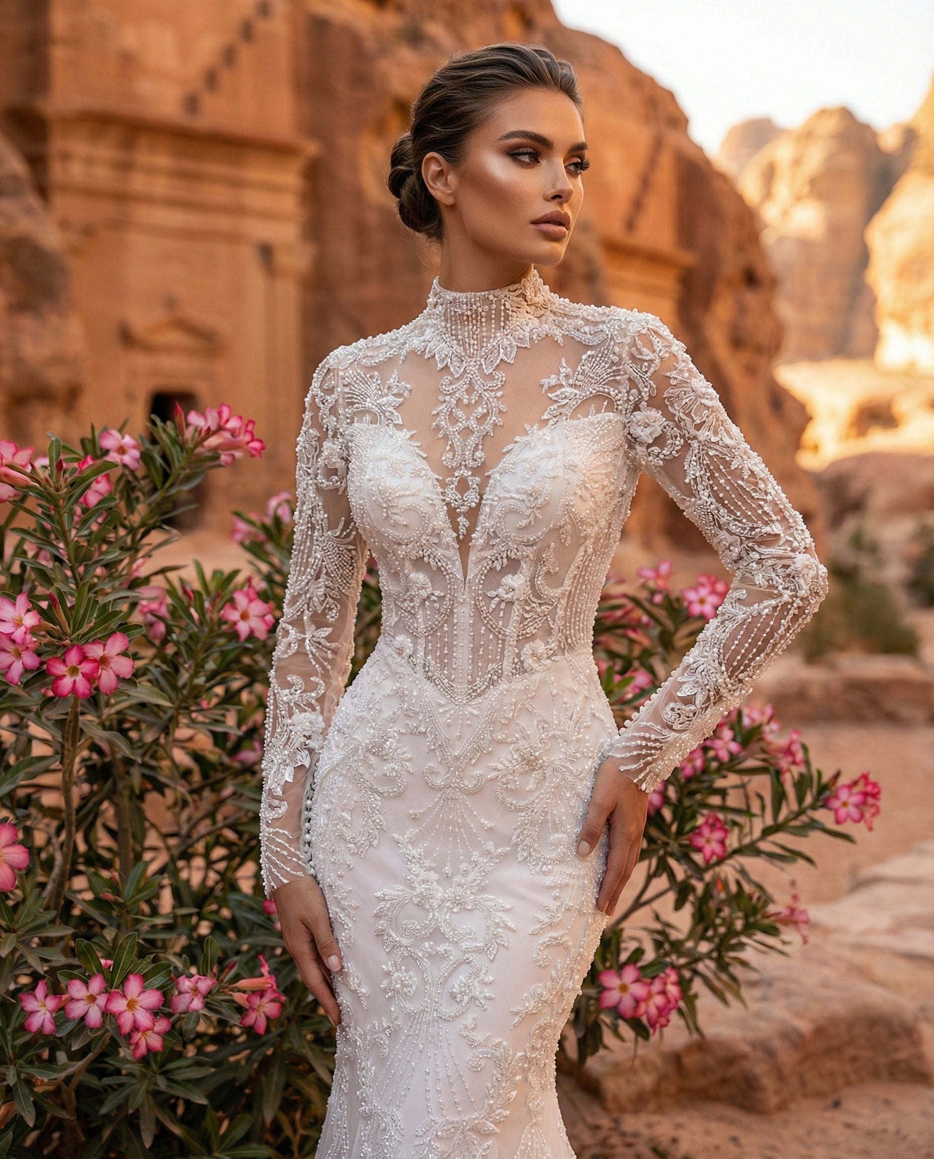 Abito da Sposa a Sirena in Pizzo con Corsetto Sartoriale - LUIGI BRUNO - MODELLO LBS430