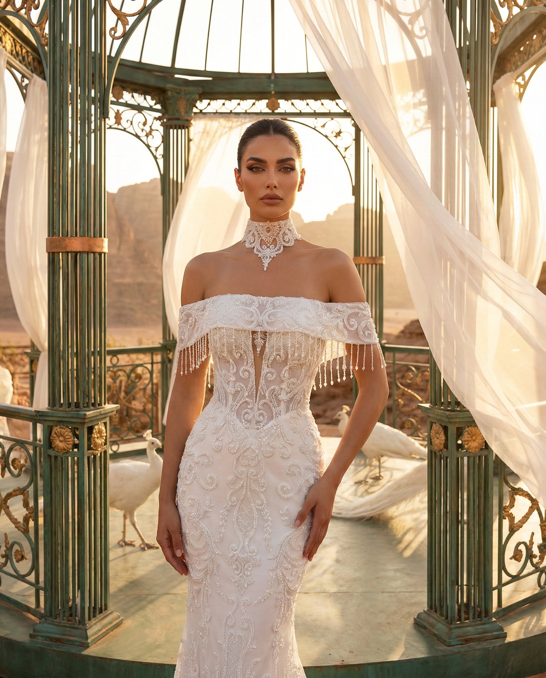 Abito da Sposa a Sirena Lusso con Ricami Preziosi e Strascico Cattedrale - LUIGIBRUNO - MODELLO LBS431