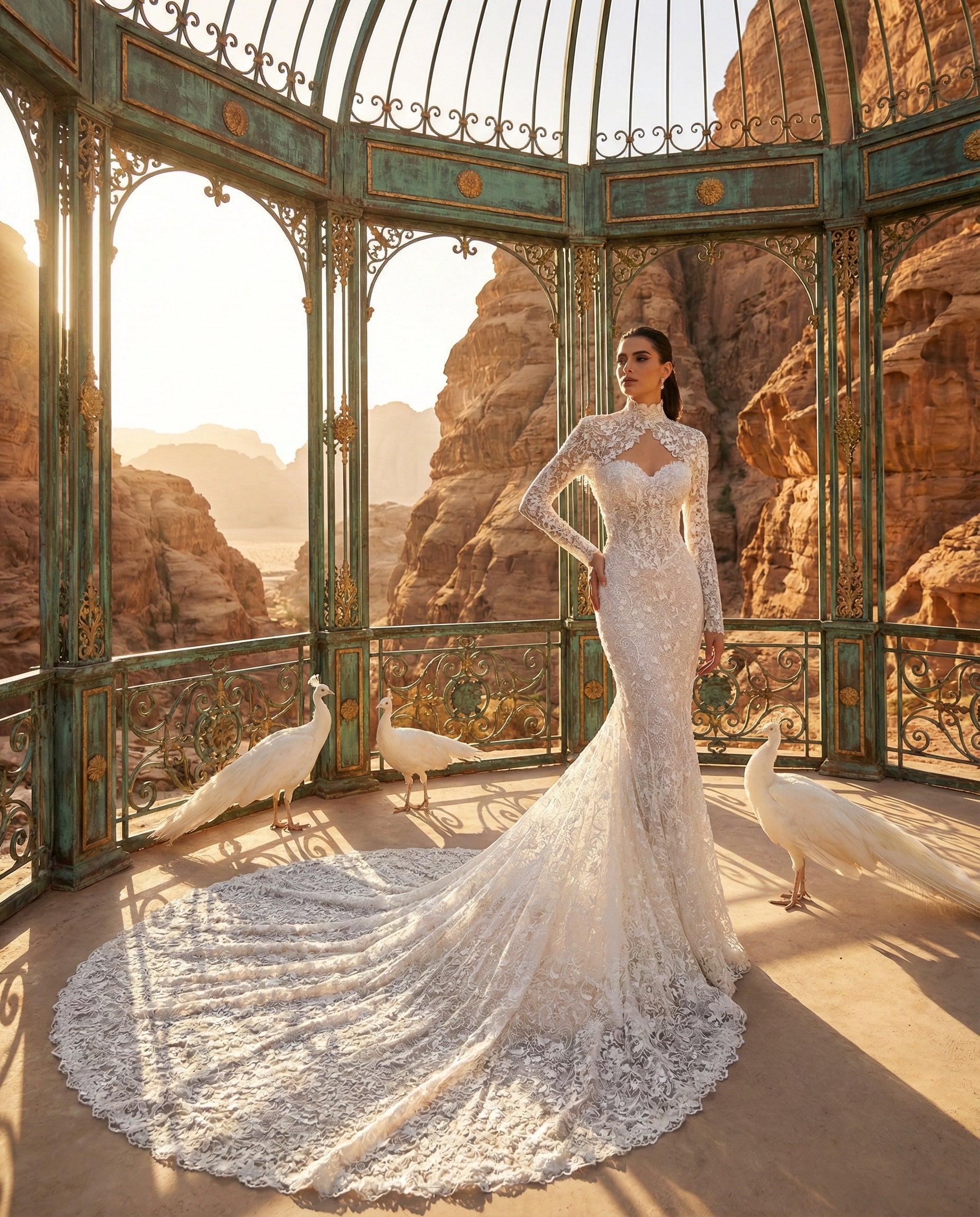 Abito da Sposa a Sirena in Pizzo con Maniche Lunghe | LUIGI BRUNO - MODELLO LBS434