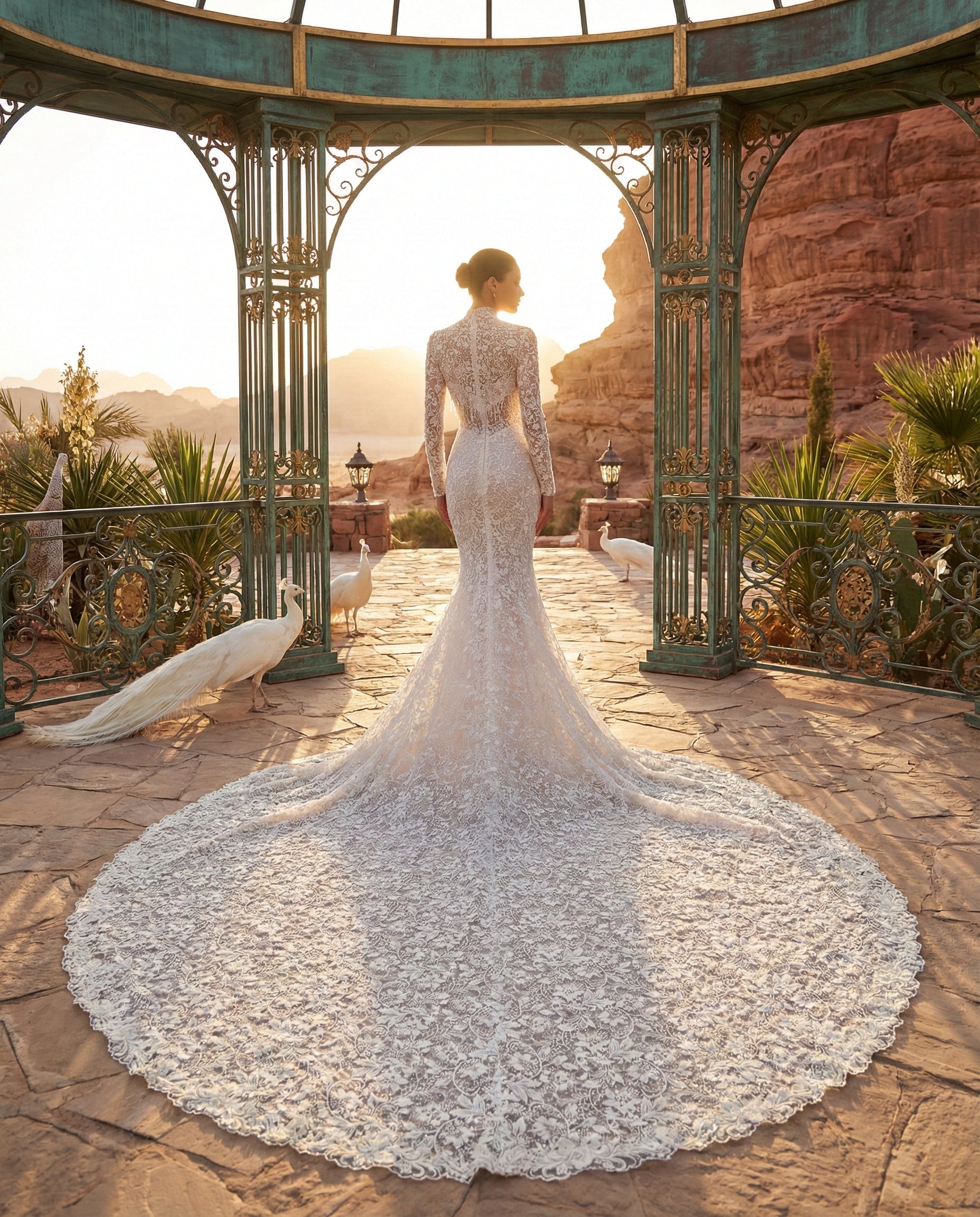Abito da Sposa a Sirena in Pizzo con Maniche Lunghe | LUIGI BRUNO - MODELLO LBS434