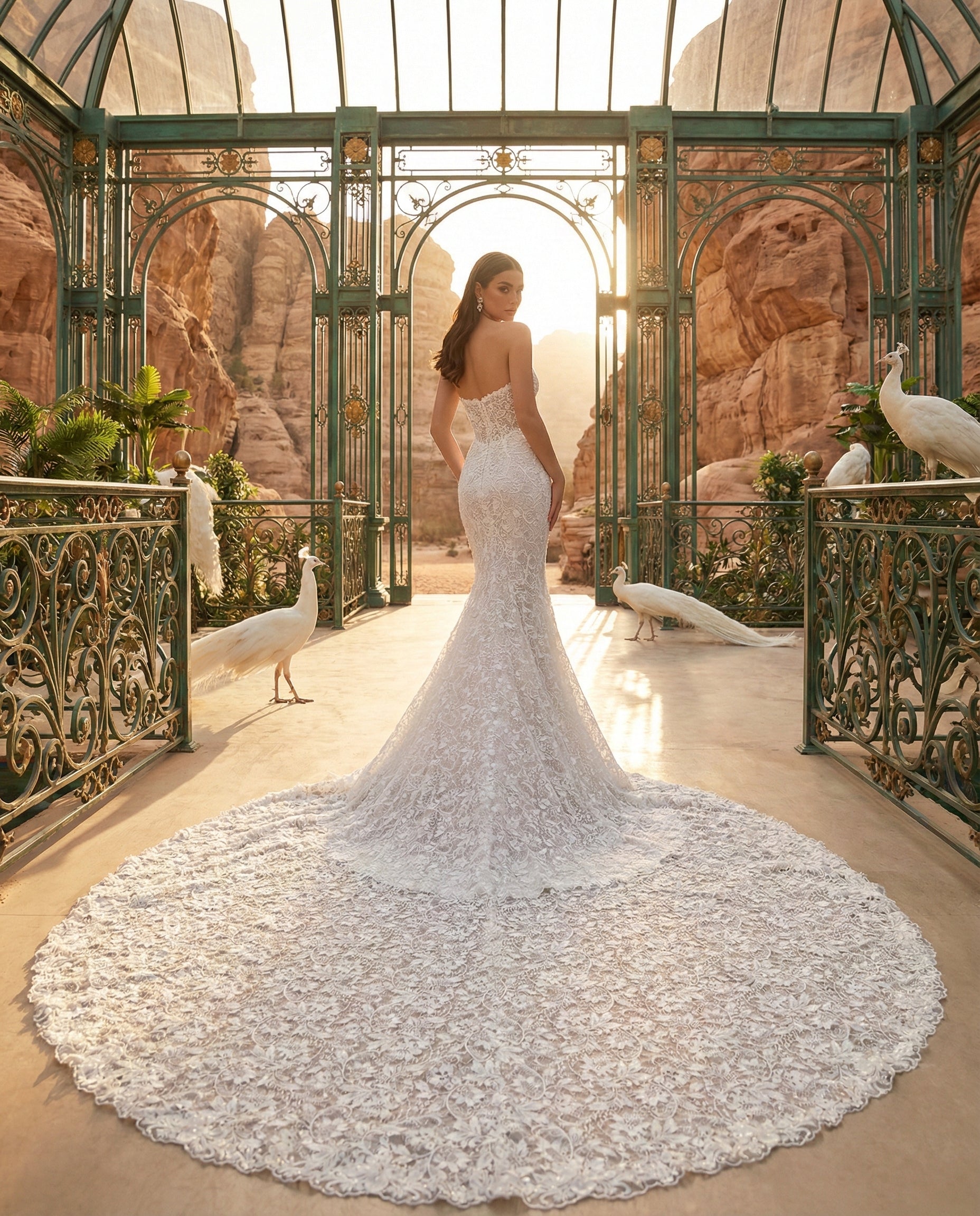 Abito da Sposa a Sirena in Pizzo con Maniche Lunghe | LUIGI BRUNO - MODELLO LBS434
