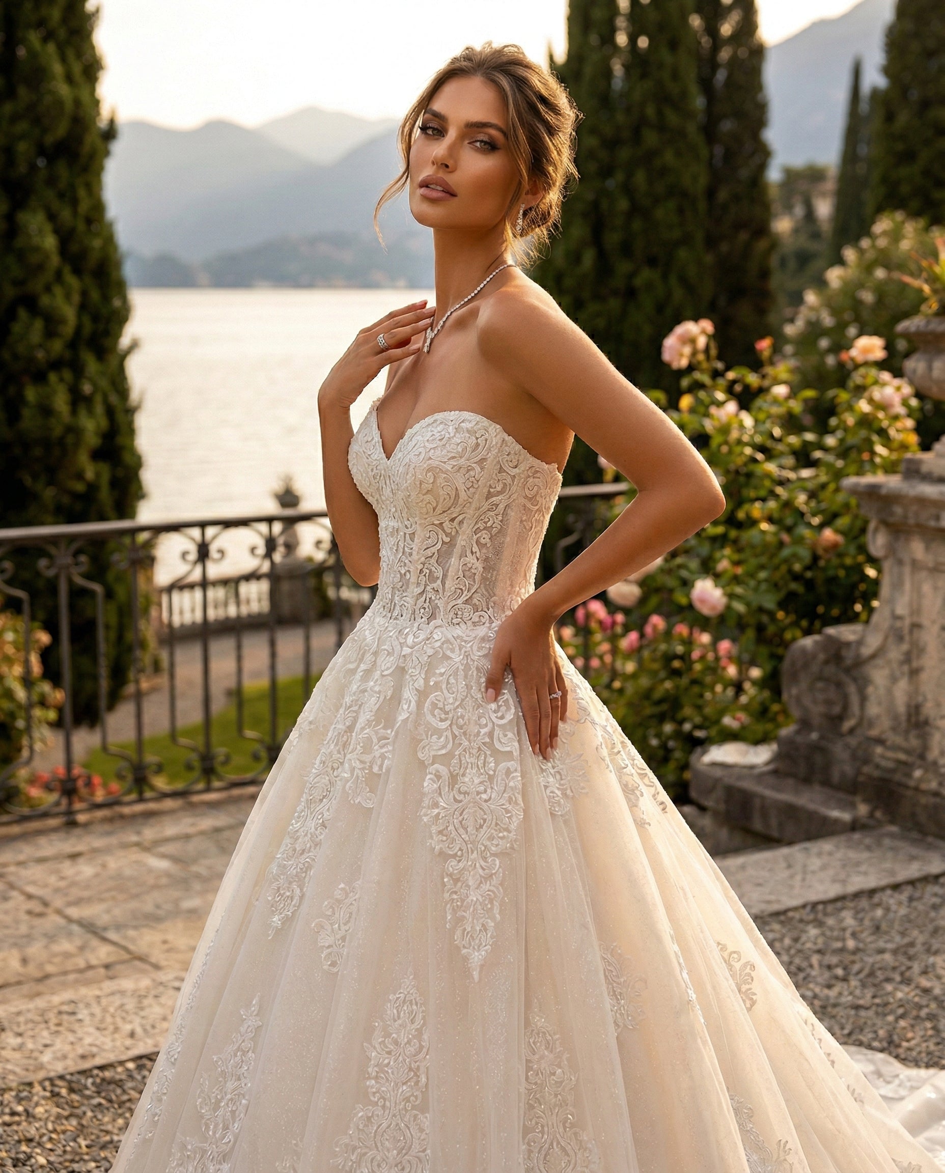 Abito da Sposa Modello Principessa in Tulle e Pizzo – MARA RAMIREZ - -MODELLO SPR 290