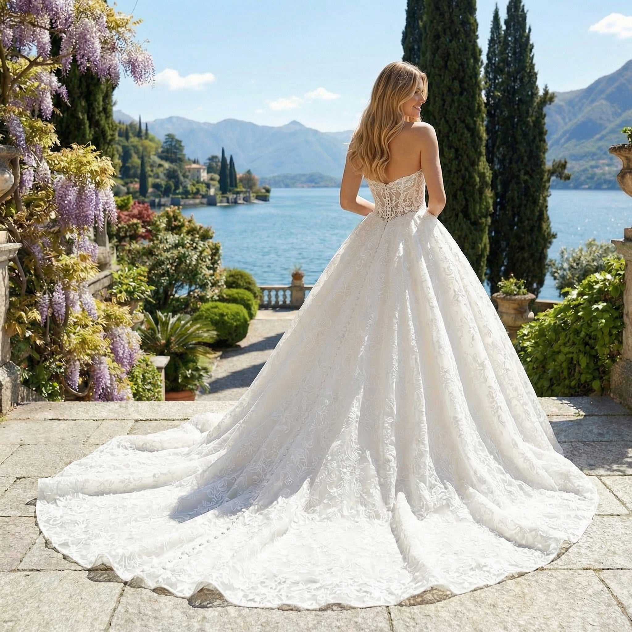 Abito da Sposa Principessa in Pizzo Floreale con Scollo a Cuore |MARA RAMIREZ - Modello SPR 302