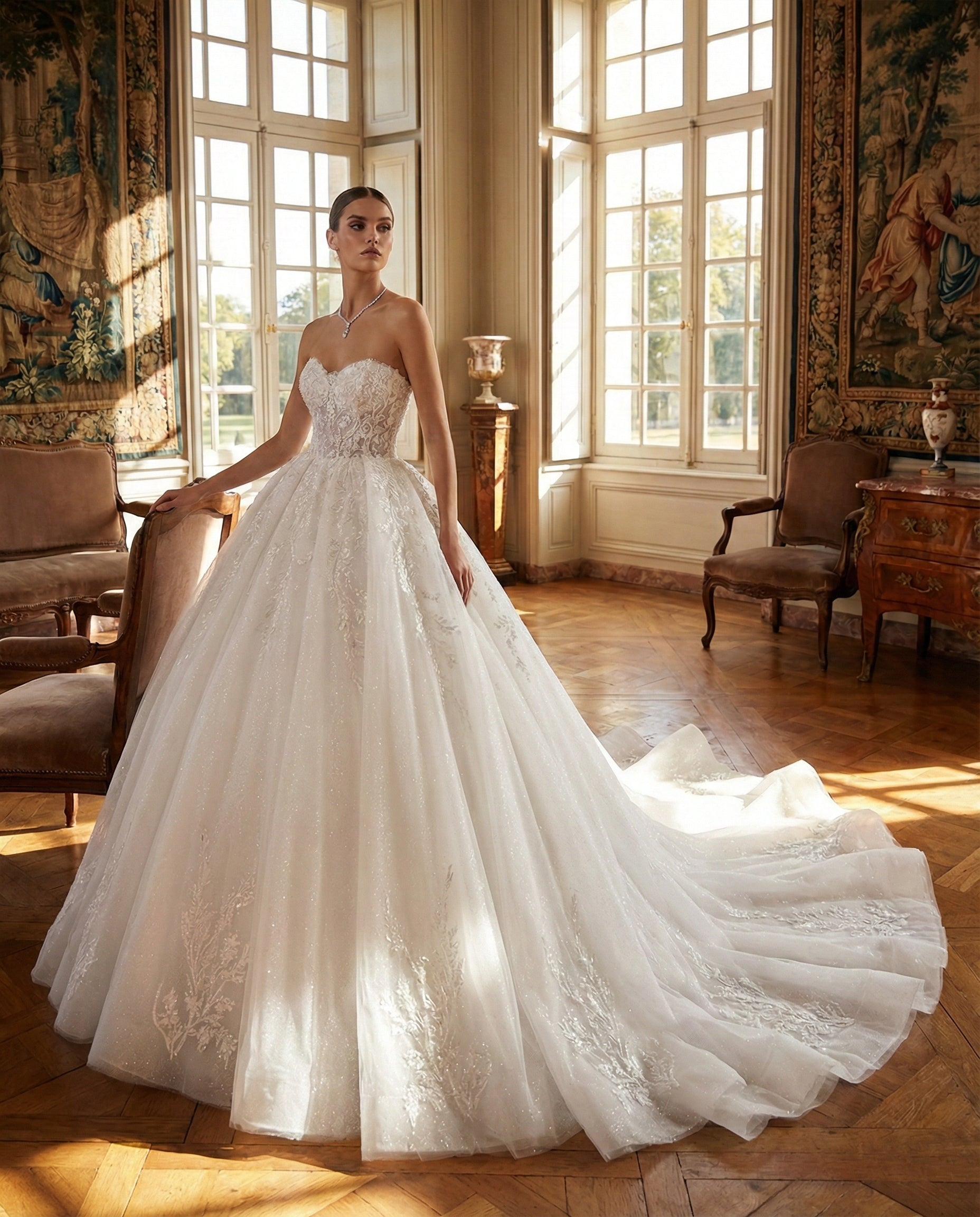 Abito da Sposa Principessa in Tulle e Pizzo | Scollo a Cuore - MARA RAMIREZ - MODELLO SPR312