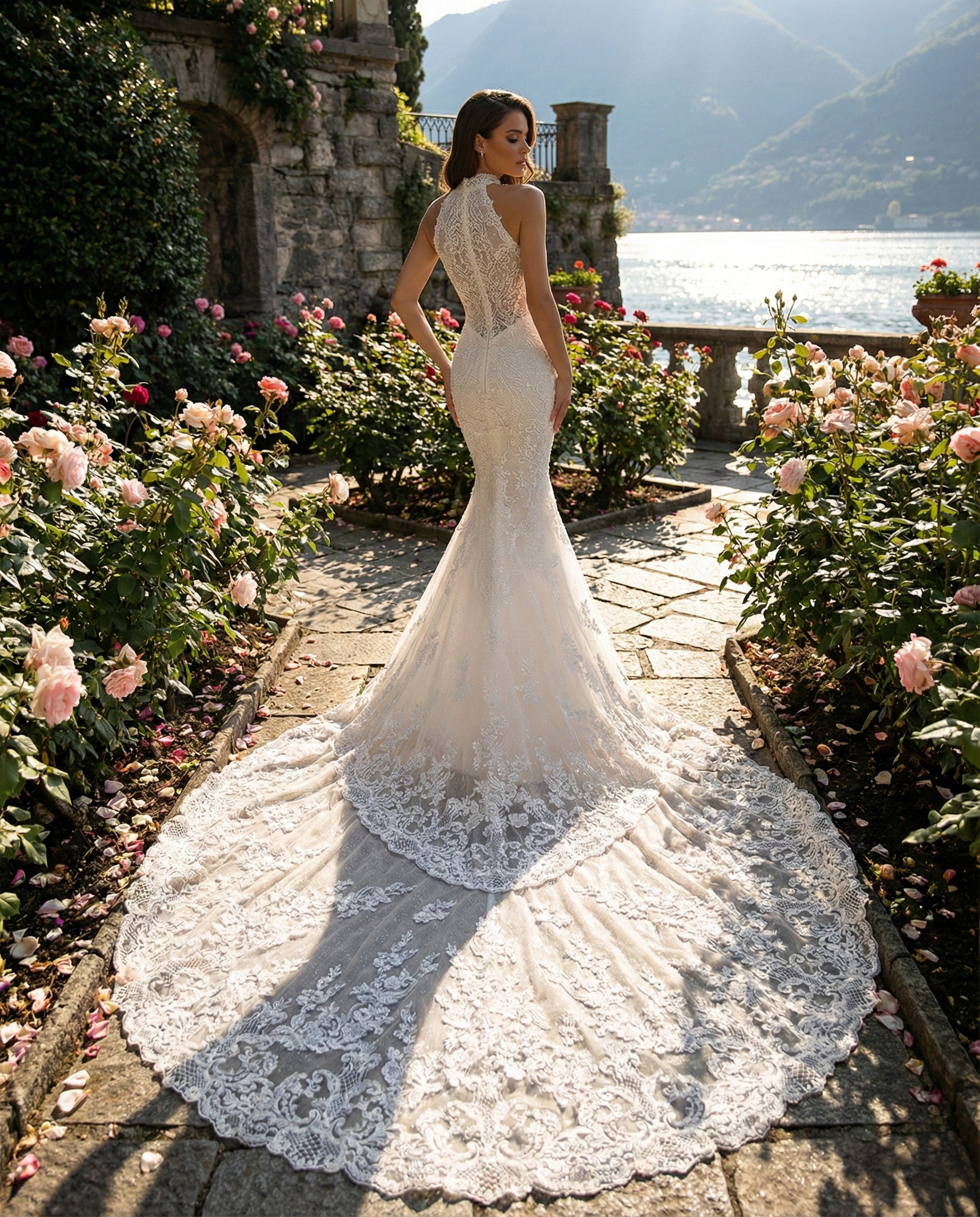 Abito da Sposa a Sirena con Ricami Gioiello e Scollo all'Americana – MARA RAMIREZ - Modello SPR 313