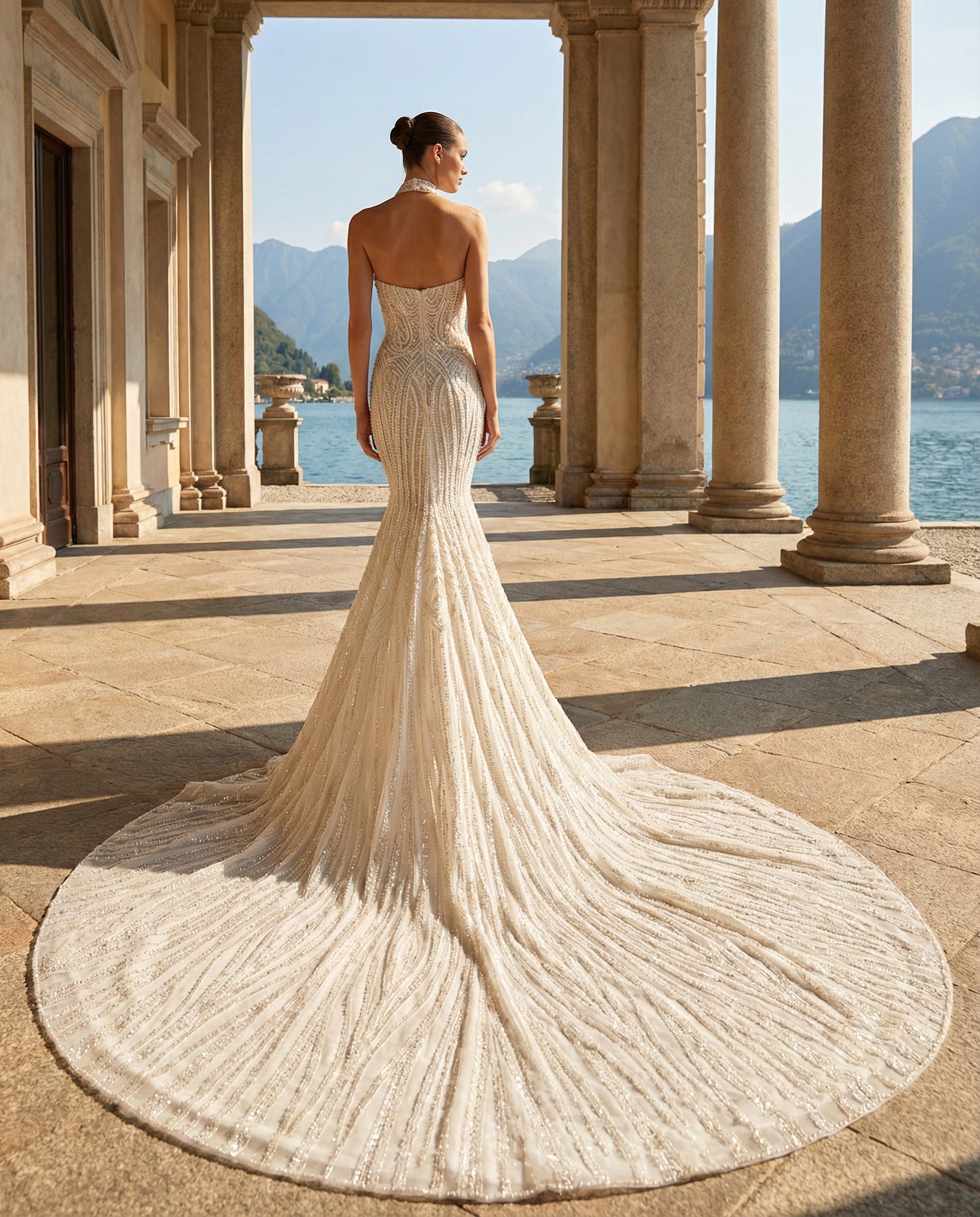 Abito da Sposa a Sirena "Gioiello" con Ricami in Perle All-Over-Luigi Bruno - LBS398