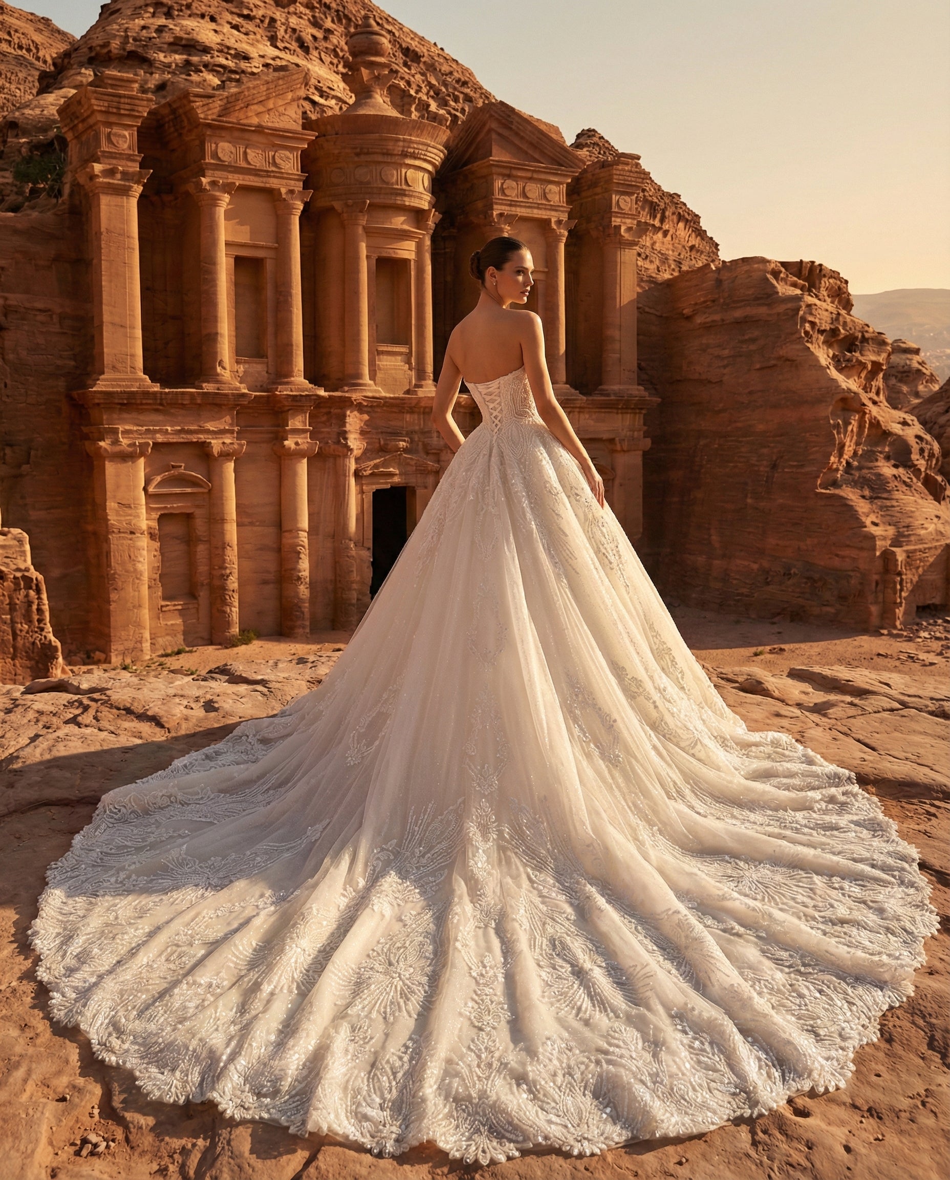 Abito da Sposa Principesco in Tulle con Ricami Luminosi - Luigi Bruno -Modello LBS 405-2