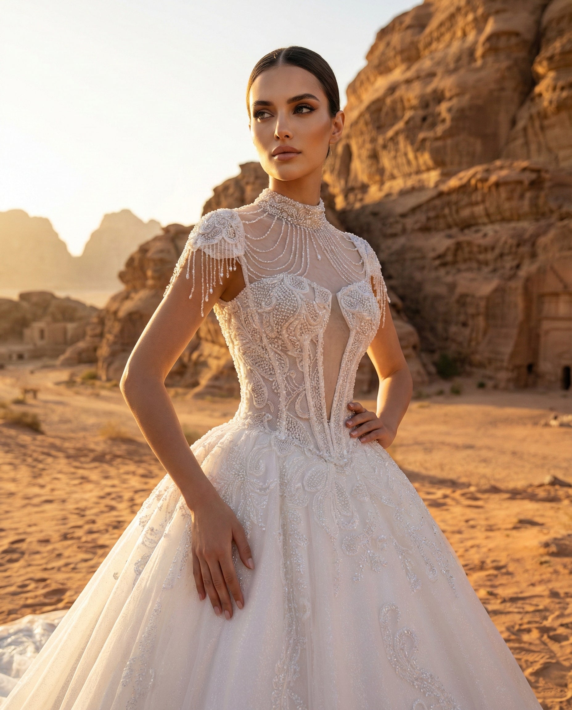 Abito da Sposa Principessa con Corpetto Gioiello e Strascico - LUIGI BRUNO - MODELLO LBS412