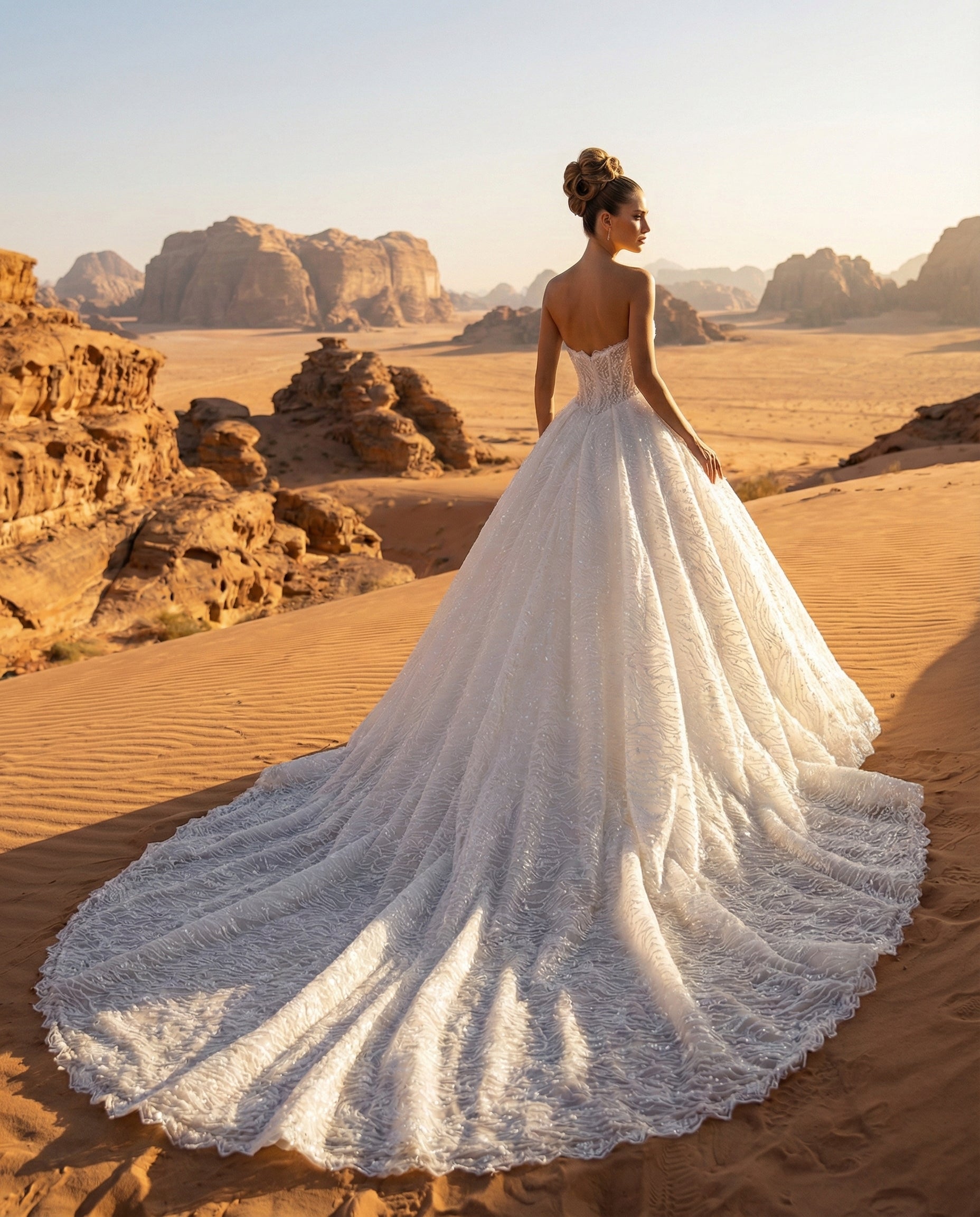 Abito da Sposa Modello Principessa in Tulle Scintillante con Scollo a Cuore - LUIGI BRUNO - Modello LBS 417