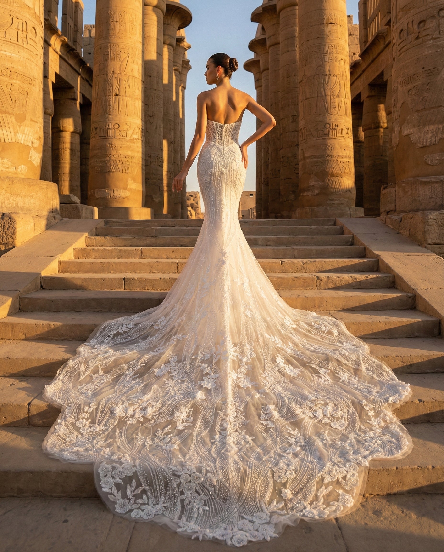 Abito da Sposa a Sirena con Collo Alto, Corsetto Strutturato e Ricami in Cristallo LUIGI BRUNO - MODELLO LBS420