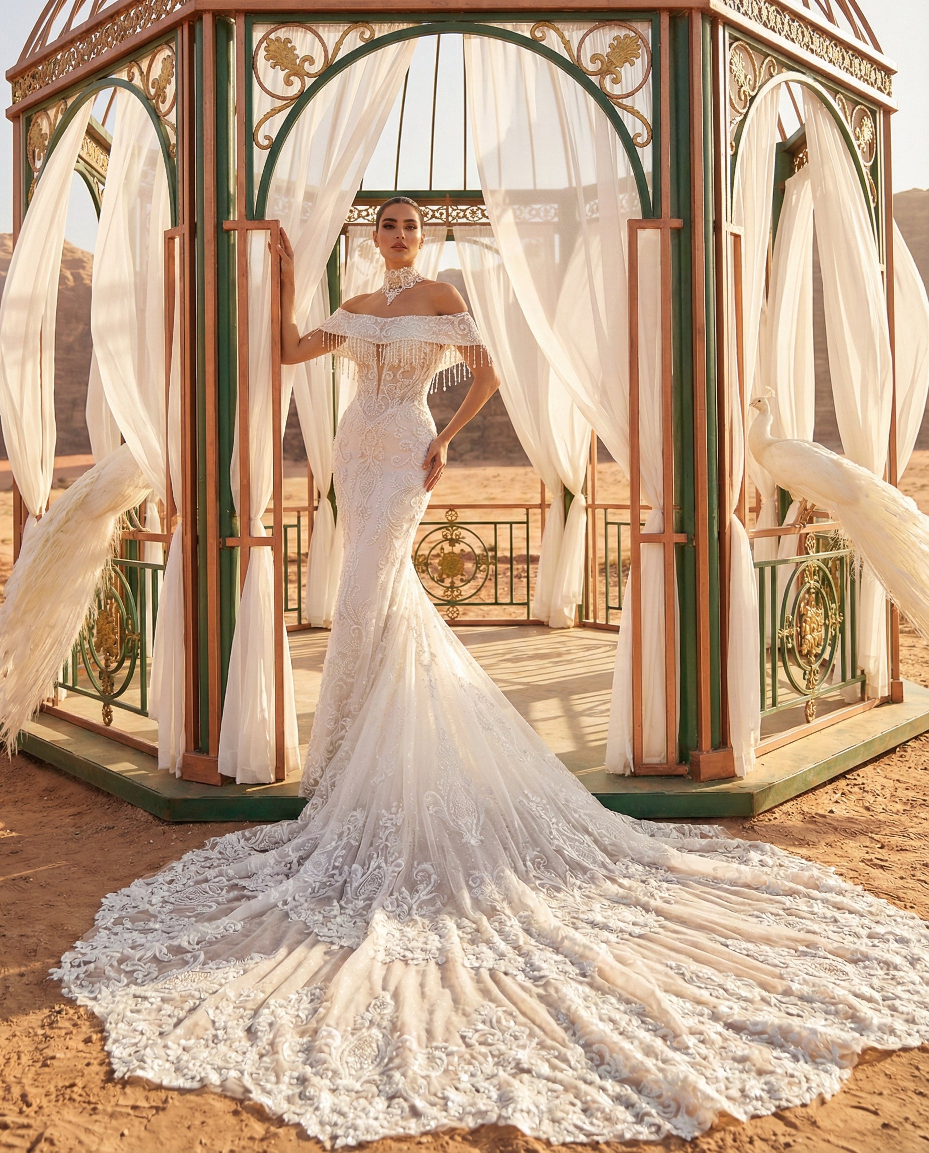 Abito da Sposa a Sirena Lusso con Ricami Preziosi e Strascico Cattedrale - LUIGIBRUNO - MODELLO LBS431