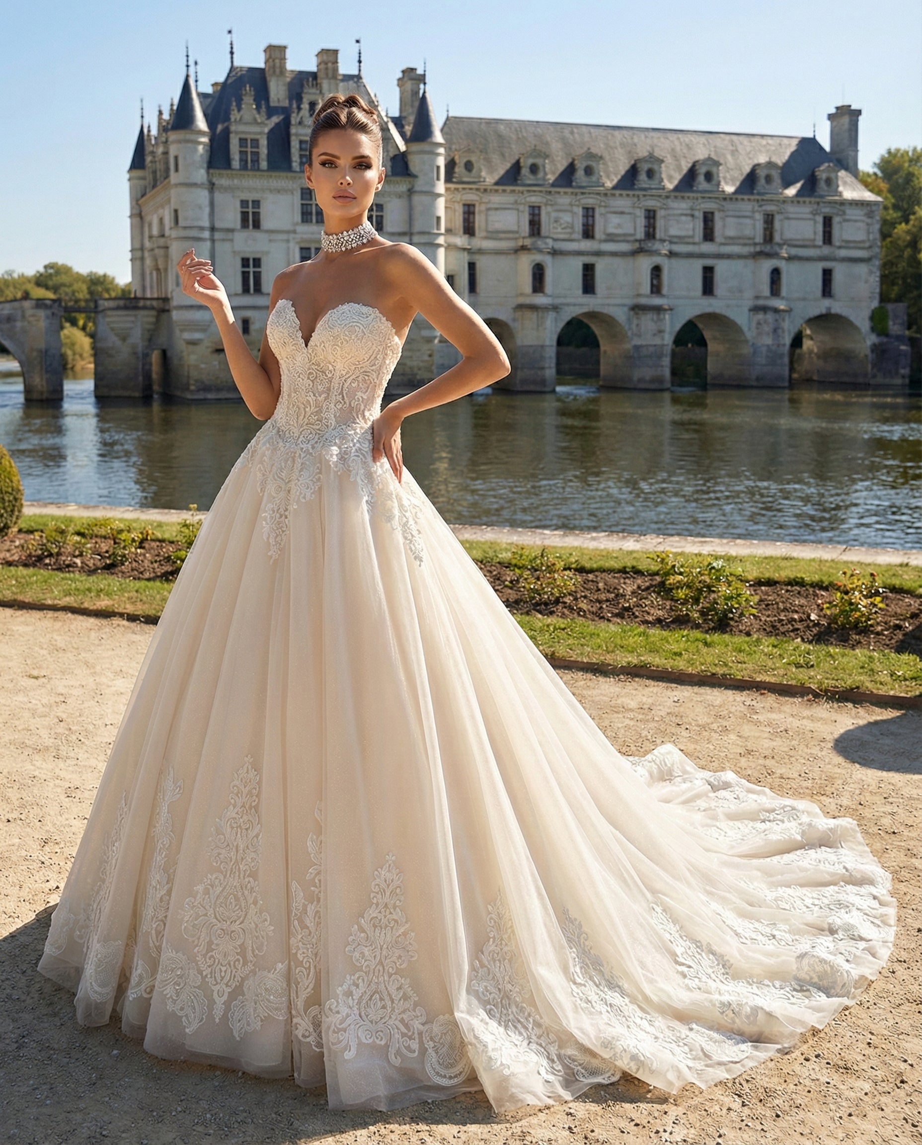 Abito da Sposa Modello Principessa in Tulle e Pizzo – MARA RAMIREZ - -MODELLO SPR 290