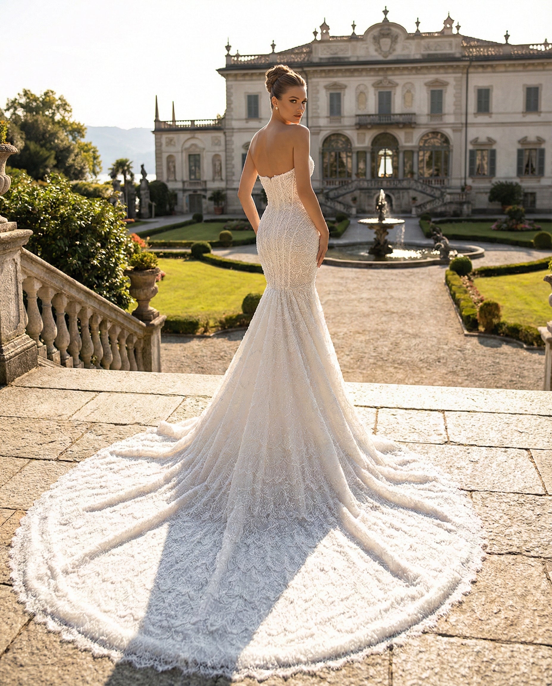 Abito da Sposa a Sirena in Pizzo Ricamato con Scollo a Cuore e - MARA RAMIREZ - SPR292