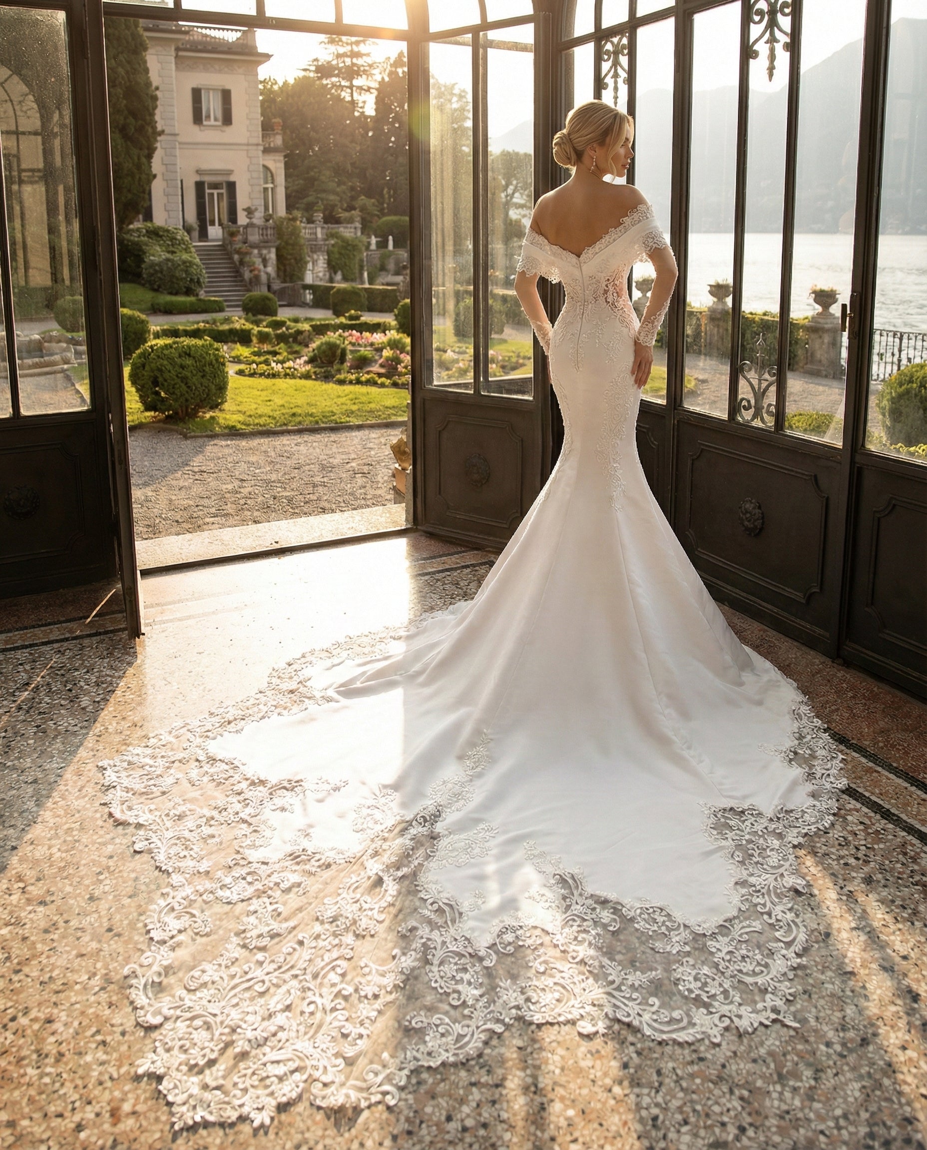 Abito da Sposa a Sirena in Raso e Pizzo con Scollo a Cuore |MARA RAMIREZ - Modello SPR 316