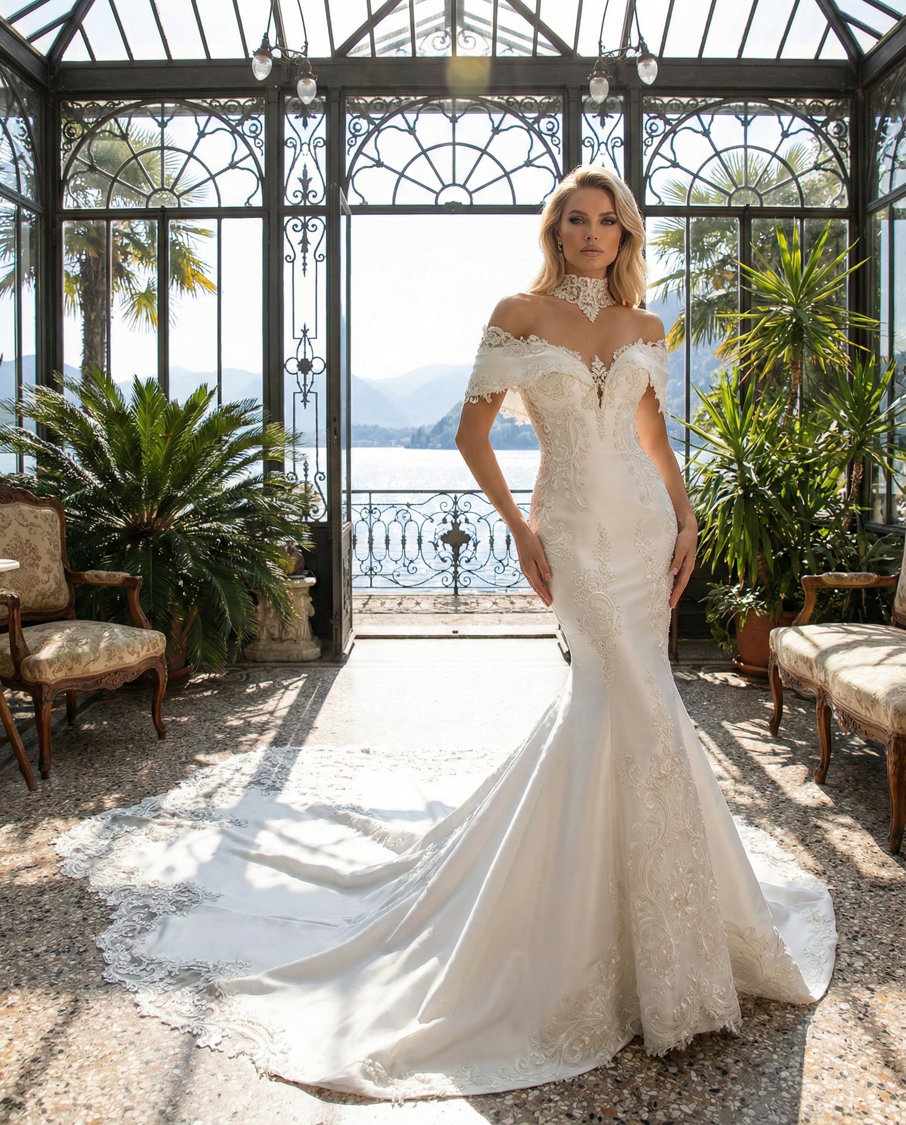 Abito da Sposa a Sirena in Raso e Pizzo con Scollo a Cuore |MARA RAMIREZ - Modello SPR 316