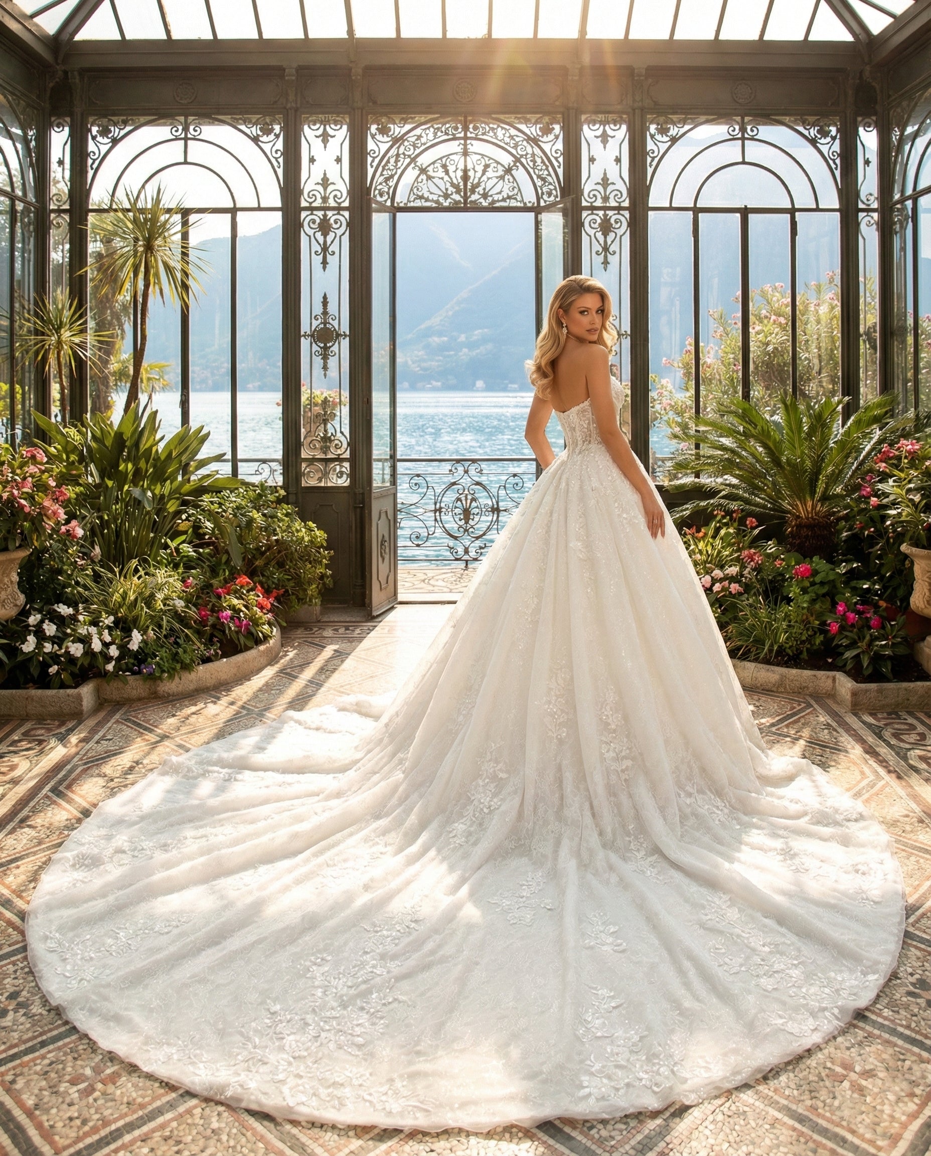 Abito da Sposa Principessa in Pizzo con Scollo a Cuore Illusione |MARA RAMIREZ -  Modello SPR 319